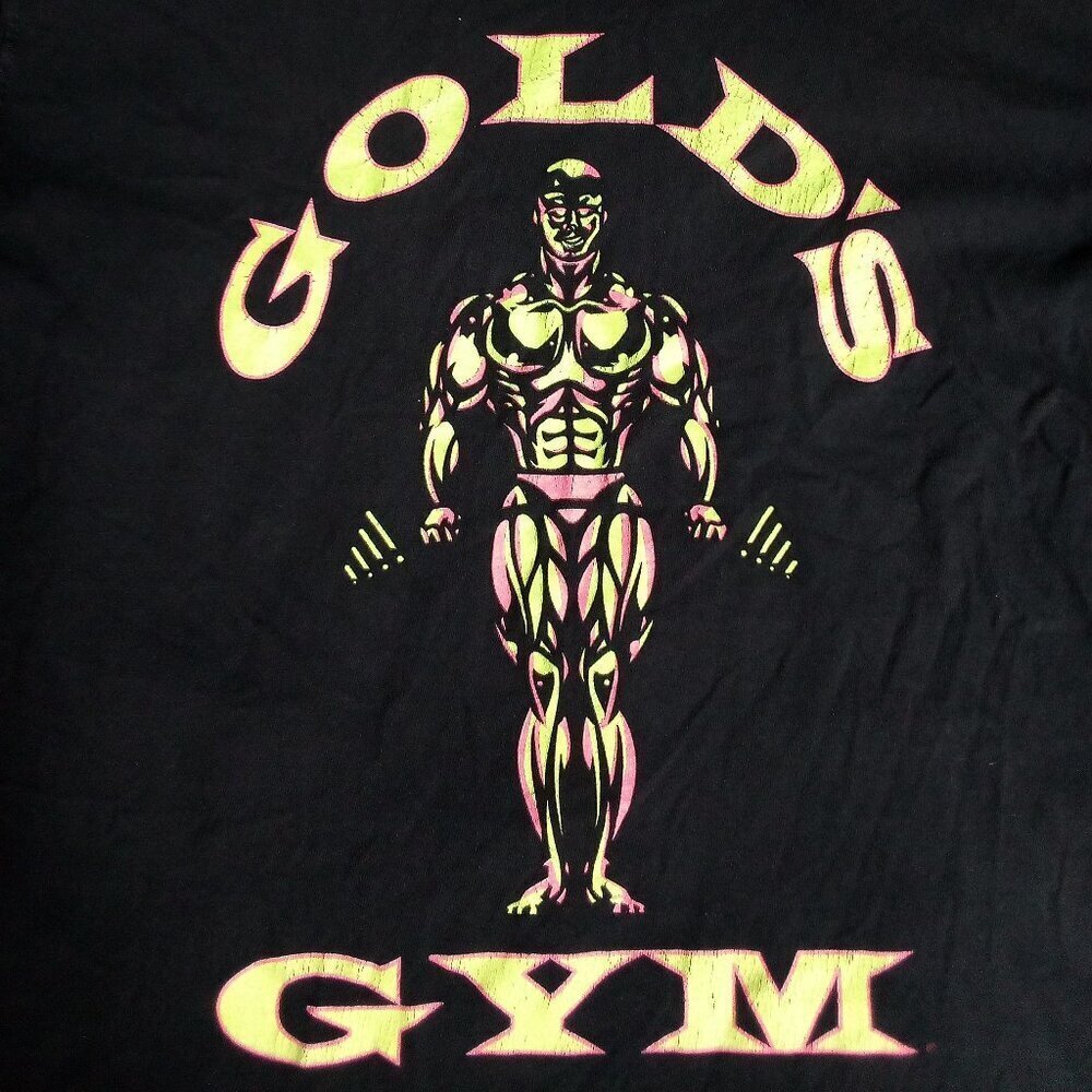 Vintage Y2K Gold's Gym Neon Logo T-Shirt
